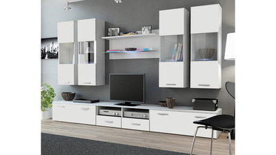 Гостиная Дрим Белый Фасадный 0101 300*45*180 см, Белый Фасадный   Фиеста