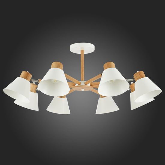 SLE103702-08 Светильник потолочный Светлое дерево, Белый/Белый E27 8*60W BUVE