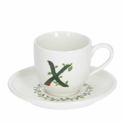 La Porcellana Bianca - Solotua чашка для эспрессо 90 мл с блюдцем, буква X / артикул   P00370015X  / GTIN 8027549096624