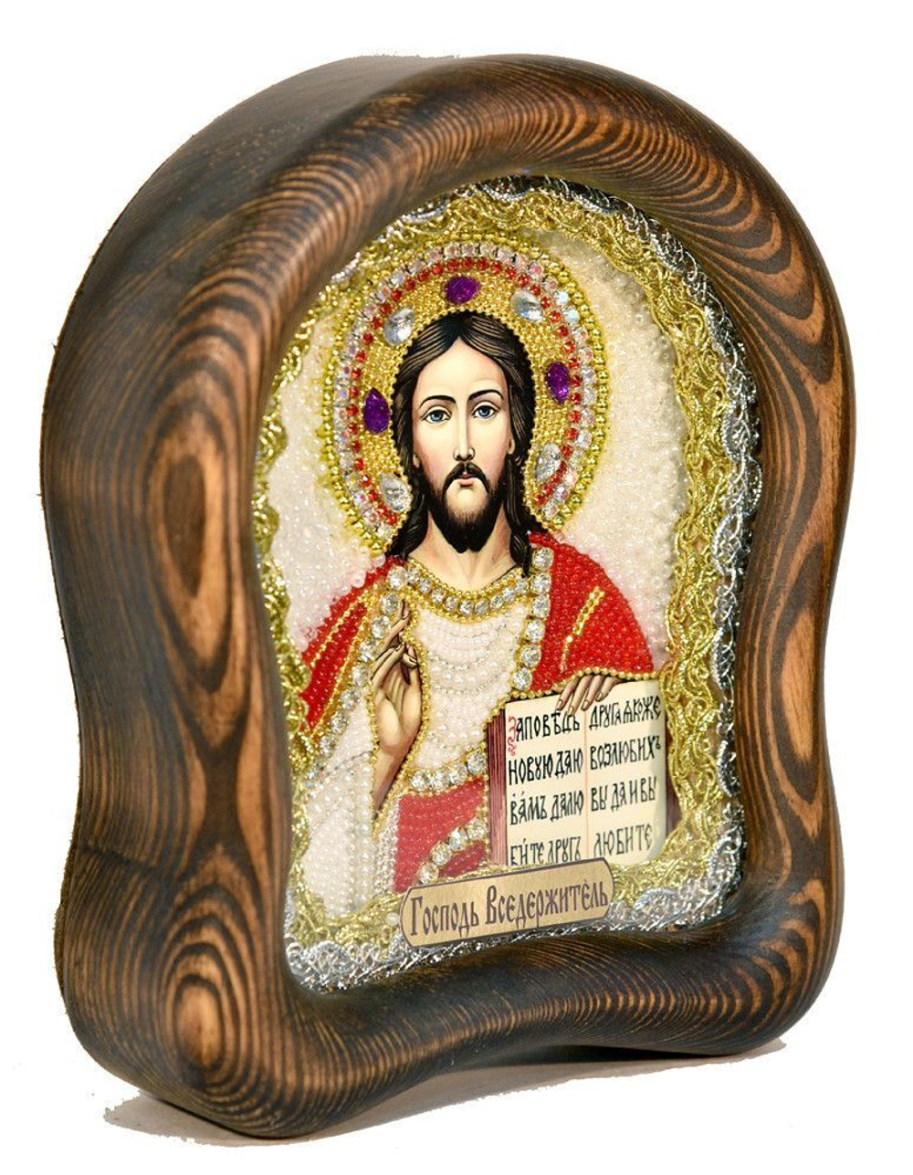 Икона Господь Вседержитель бисер