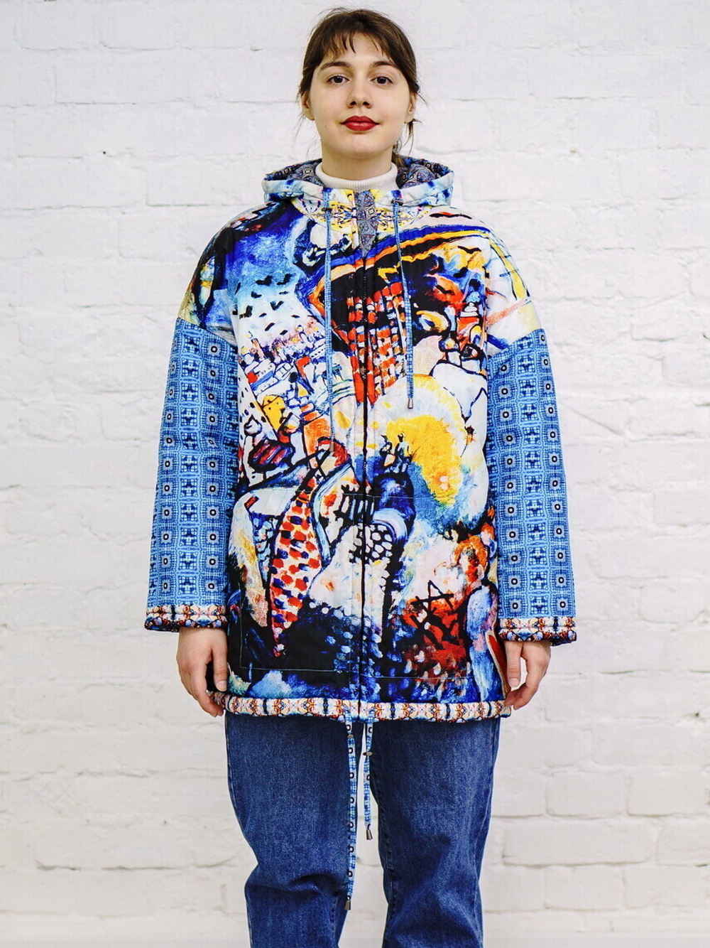 Двусторонняя куртка "Москва Кандинского", по мотивам живописи Василия Кандинского ("Москва. Красная площадь." 1916 г)