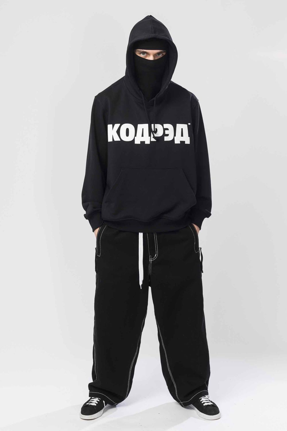 Худи Codered Base Hoodie Wide Summer Лого ТМ Антрацит/Белый принт КОДРЭД
