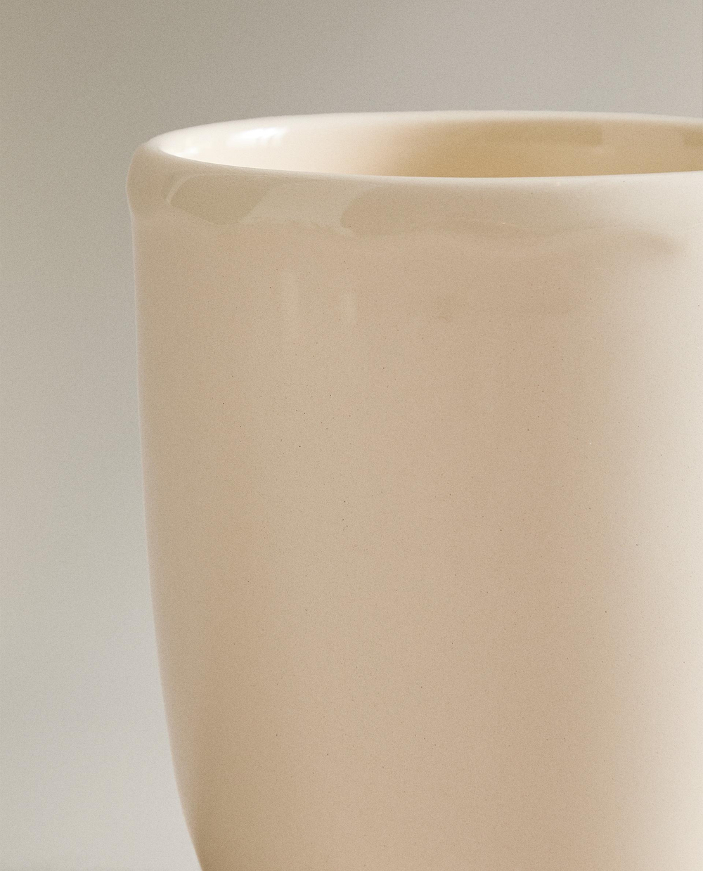 Zara Home чашка из фаянса, цвет бежевый, 13 см