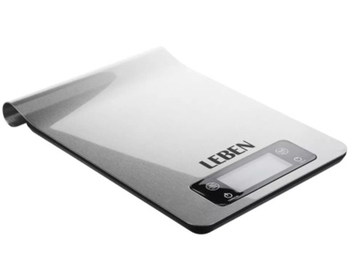 Весы кухонные электронные LEBEN нагрузка до 5кг металл на рейлинге (24шт/кор)