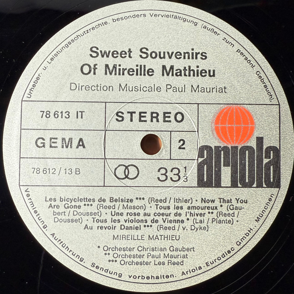 Mireille Mathieu ‎– Sweet Souvenirs Of Mireille Mathieu (Германия 1968г.)