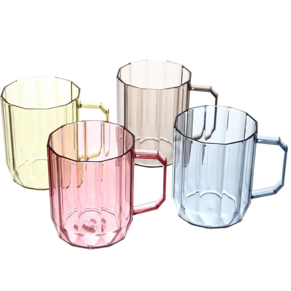 Кружка пластиковая 430мл «Грани», микс цветов