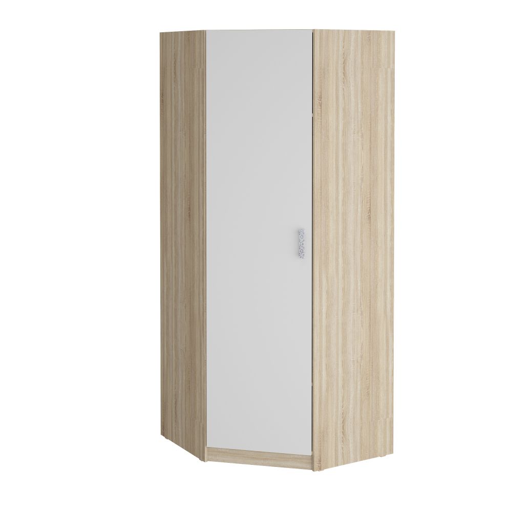 Шкаф гардеробный угловой 900 Салоу (дуб сонома/перламутр), МФ 1+1