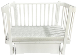 Детская кроватка Кедр Florencia 2 поперечный маятник c ящиком белый/белый