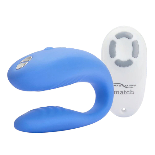 Голубой вибромассажер 7,7см для пар с пультом ДУ We-Vibe Match Couples Vibrator Blue SNATSG5