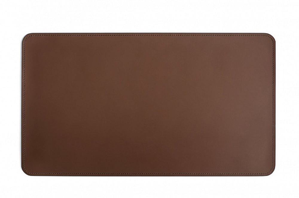 Бювар — Настольный кожаный коврик (мат) на письменный стол, бренди