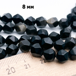 Золотой обсидиан крупной огранки бусины, размер около 8 мм, цена за 22-23 шт (1/2 нити)