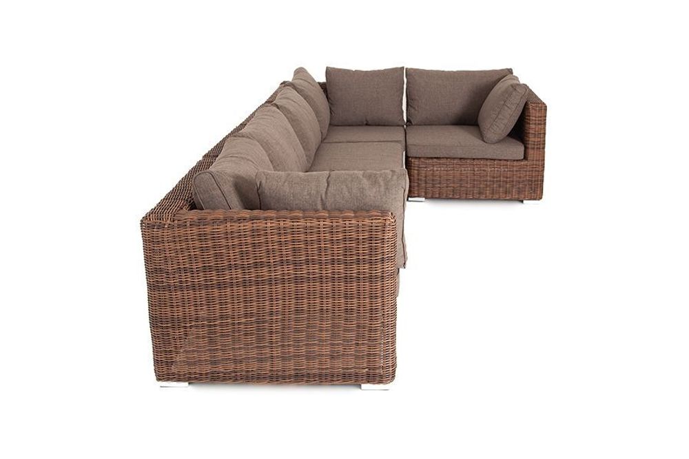 "Лунго" трансформирующийся диван из искусственного ротанга, цвет коричневый