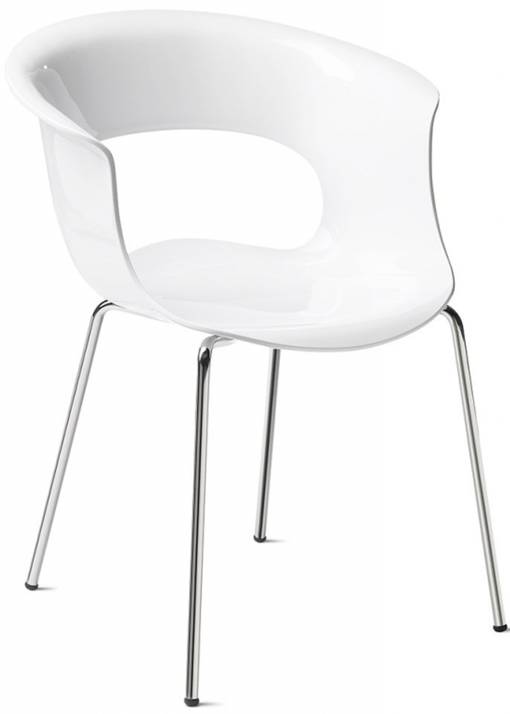 Кресло пластиковое Scab Design Miss B Antishock, хром, белый