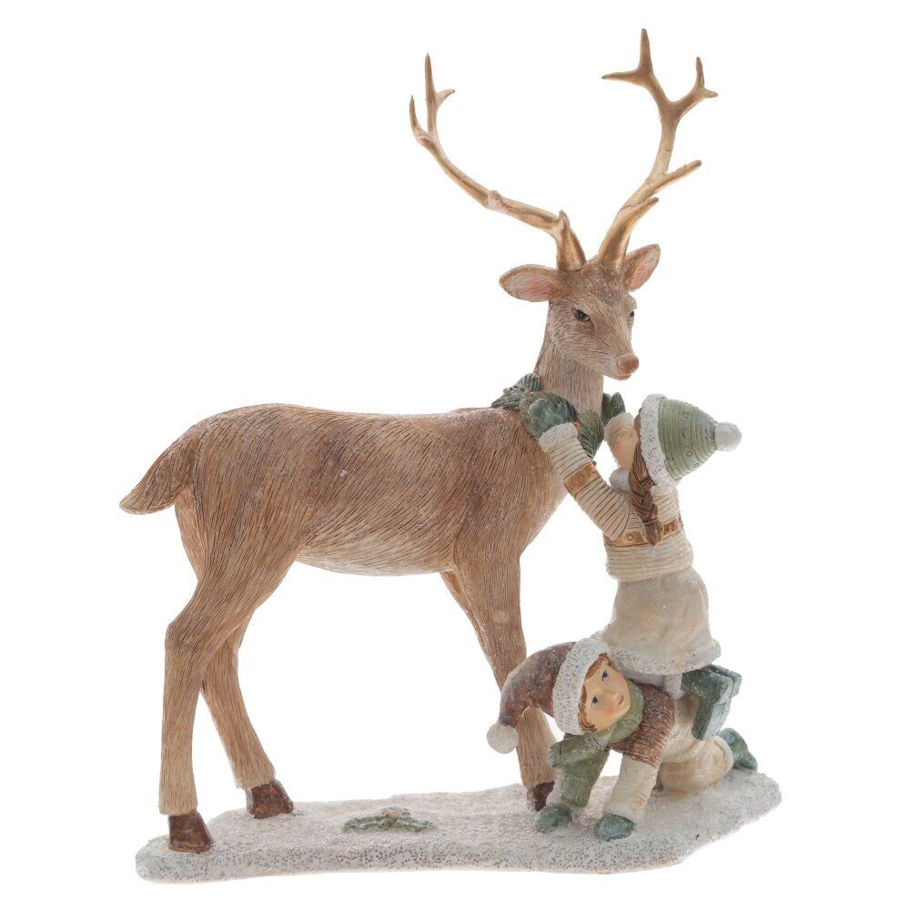GAEM Фигурка декоративная "Олень и дети", L20 W9 H23 см