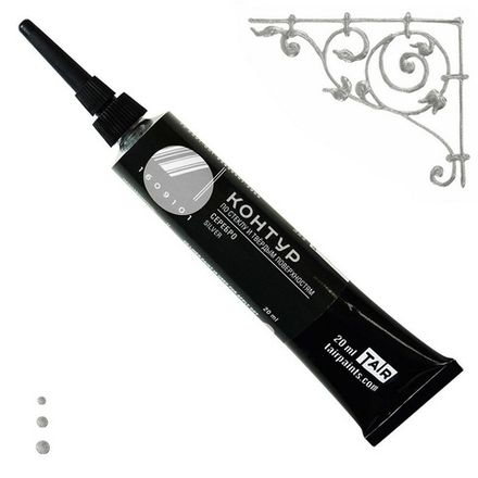 Краски контурные акриловые Таир, цв. серебро, 20мл туба