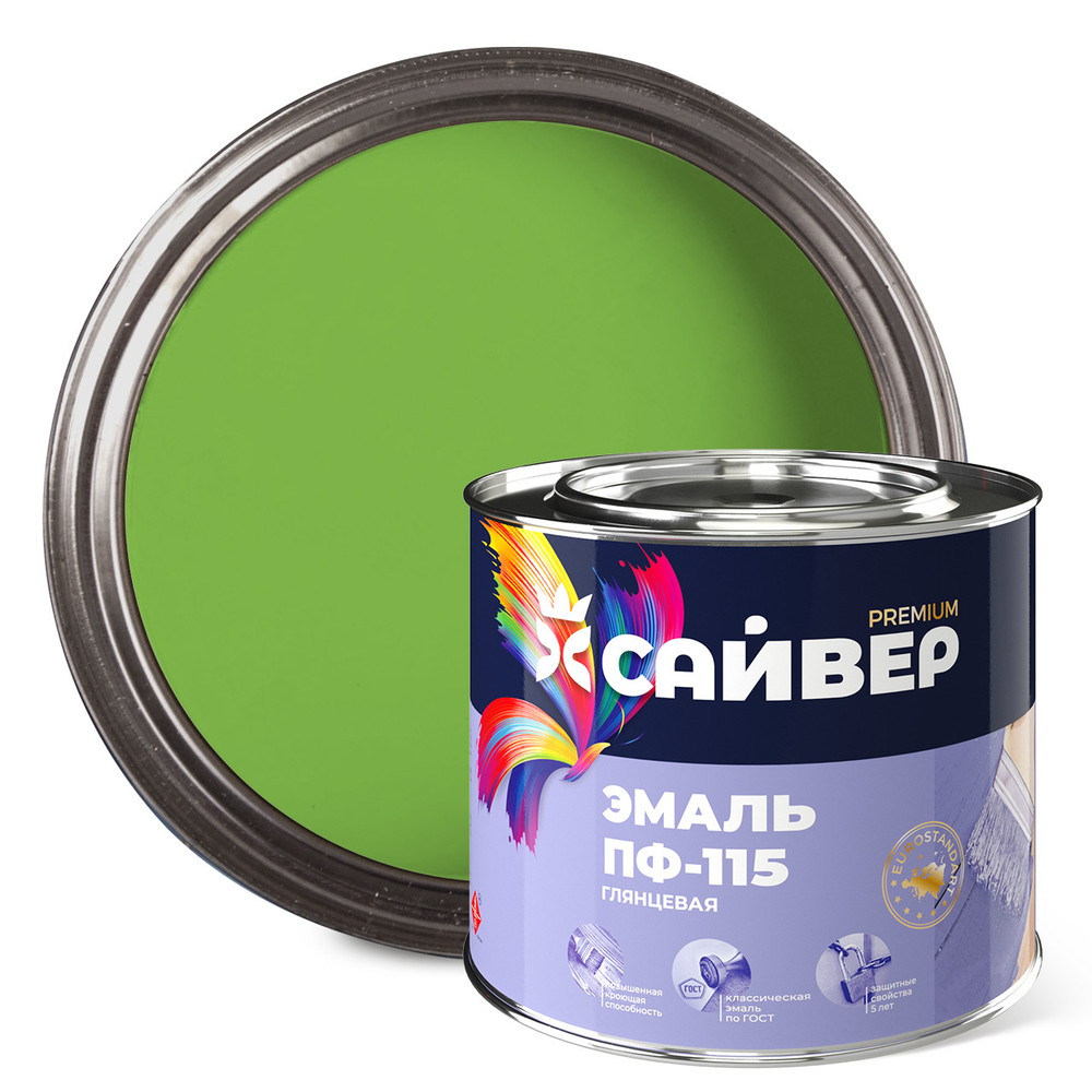 САЙВЕР  Эмаль ПФ-115 Салатная 1,8кг ГОСТ 6465-76