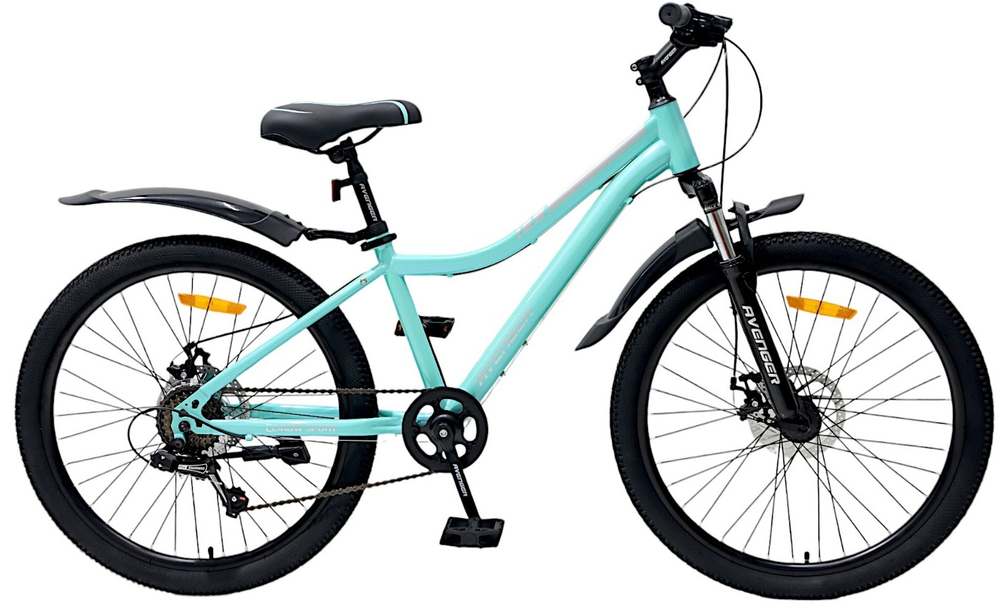 Велосипед 24" AVENGER C241DW, бирюзовый/серебристый