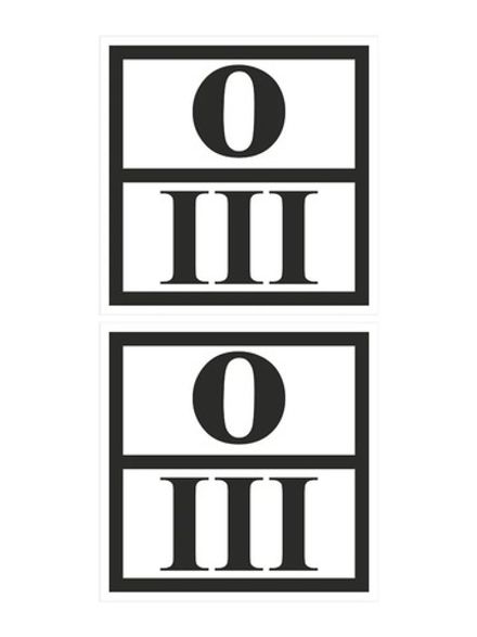 Наклейки на виниловой плёнке Знак отходов 3 класса опасности, 30x30 cм, 2 шт