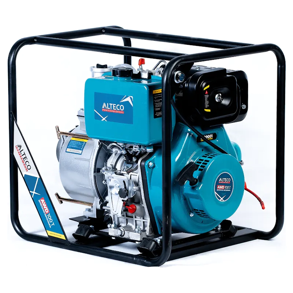 ALTECO AWD100T Professional мотопомпа дизельная 10.14 л.с, 1166 л/мин, диаметр 100 мм, 44239