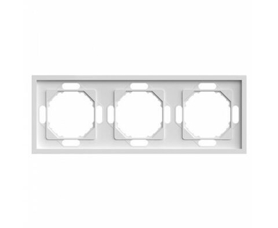 Рамка 3-местная с покрытием Soft Touch, серия Эмили, PFR00-5003-01, белый фарфор, STEKKER 49886