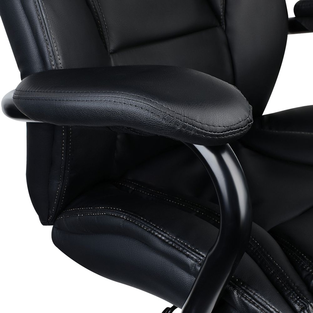 Кресло руководителя Helmi HL-ES10 "Stable", повышенной прочности, экокожа черная, до 250кг