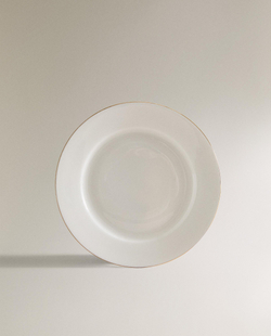 Zara Home тарелка десертная из костяного фарфора, цвет золотой, 20 см