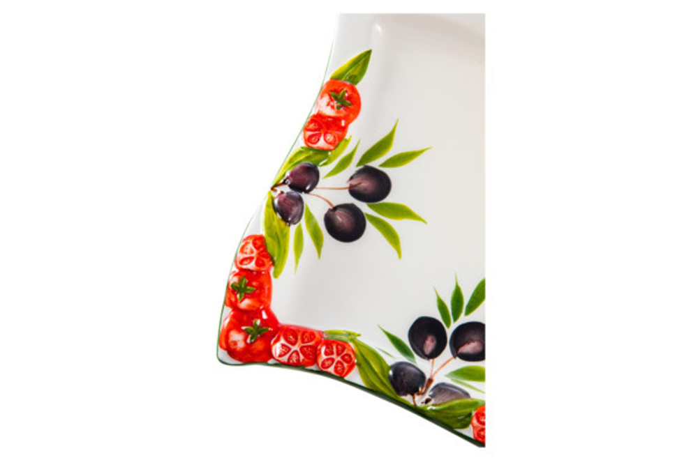 Блюдо с изгибом 20х20см Edelweiss Томаты и оливки