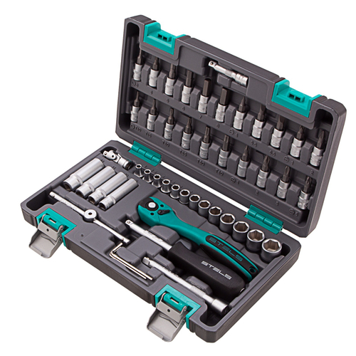 14099 Набор инструмента, 1/4", SrV, S2, 47 предм.//Stels