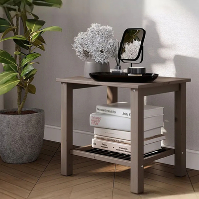 Журнальный столик ВОЙВЫВ 50x40x45 см, серо-коричневый