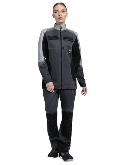 Костюм женский "Вектрон-1" СОП У. брюки (т.серый/св.серый/черный)