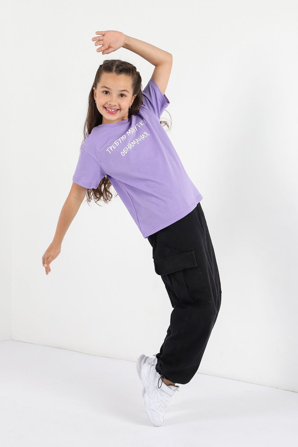 Фуфайка (футболка) для девочки Кэш-1 Виотекс ЛИЛОВЫЙ