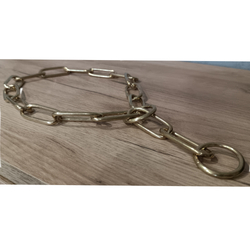 Цепь рывковая овальной крупное звено латунная СпецКинология