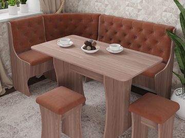 Кухонный уголок bravo "Оливьер" (Ясень Шимо темный/Велюр Ultra Terra (AT)) -G/Л3