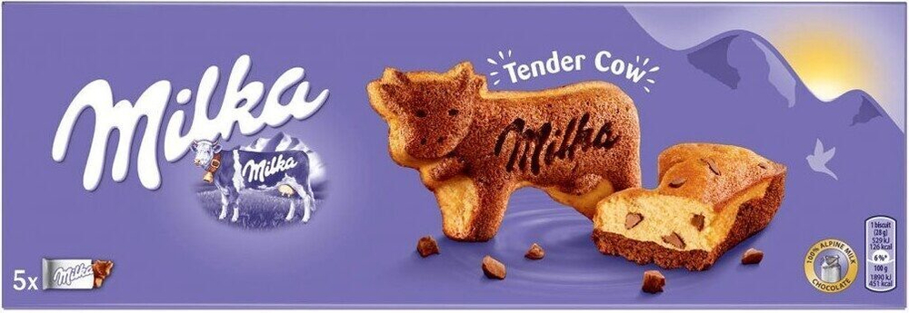 Милка Tender Cow Бисквитные Кексики с "Шоколадными Кусочками" 140гр