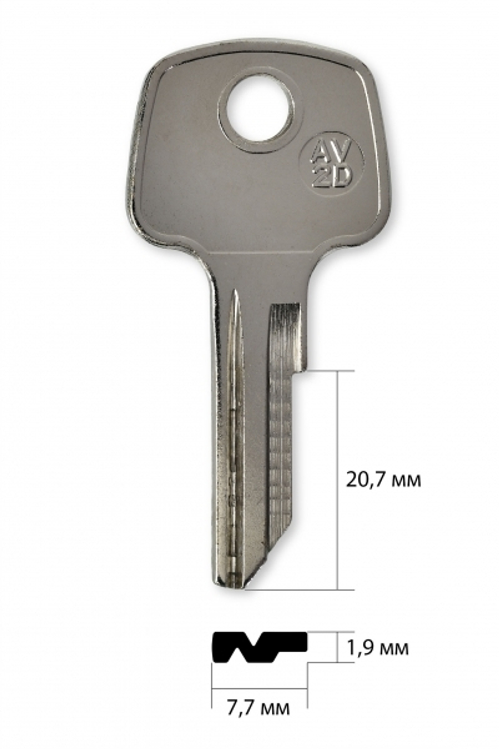 Заготовка английского ключа 10532 AV-2D | AVG2D | AV2