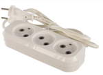 Удлинитель New, 3 гнезда 1,5 метра 10А/2,2кВт без заземления ПВС 2х1,0 мм? (SBE-10-3-1.5m-N)/40