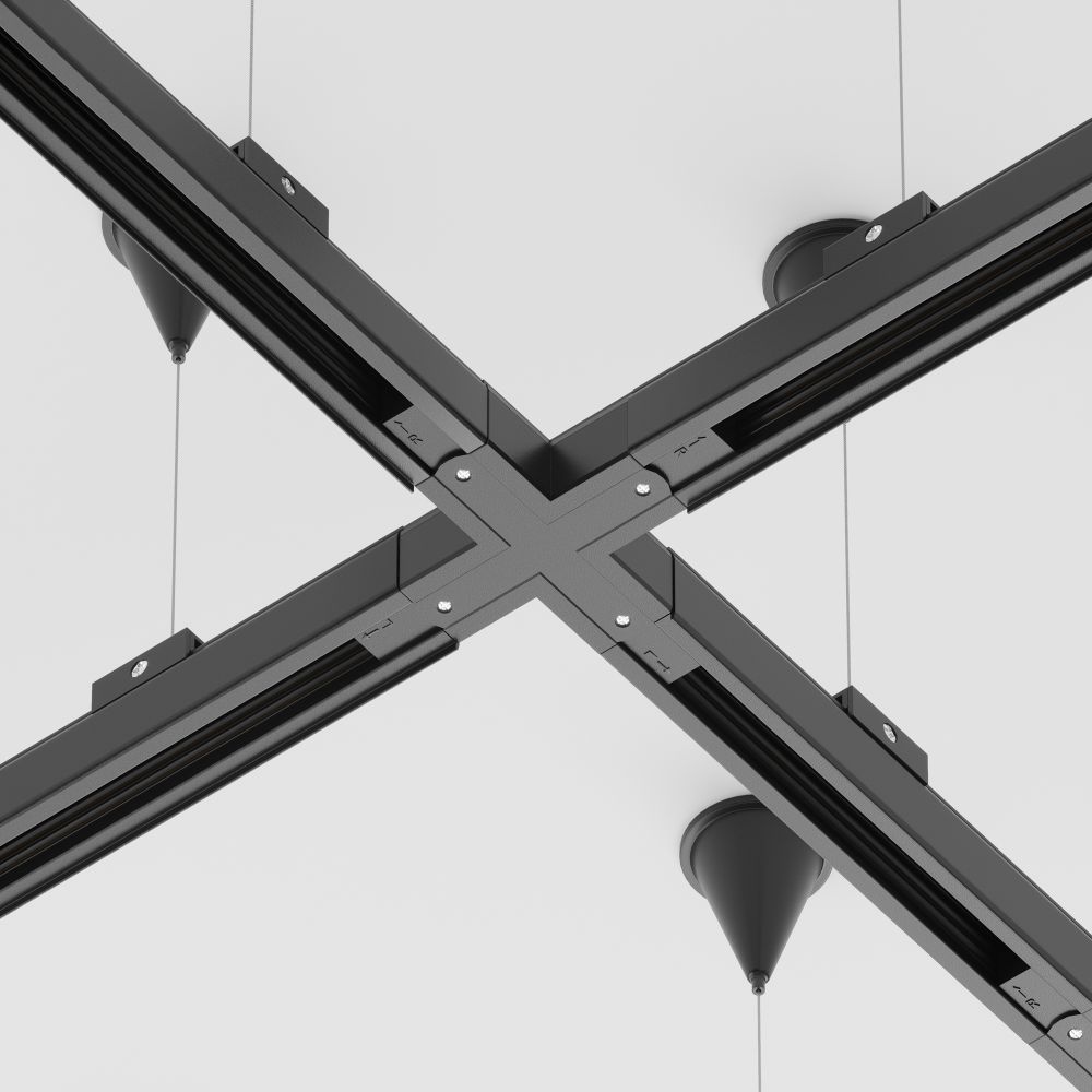 Коннектор Х-образный для трехфазного шинопровода Maytoni Trinity Accessorises TRA005CX-31B