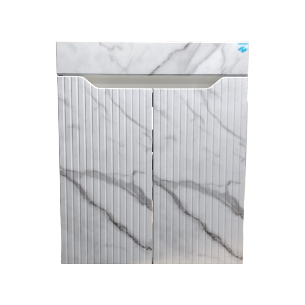 Тумба Модерн Геометрия Вертикаль Breeze 60, напольная, 2 двери, мрамор белый