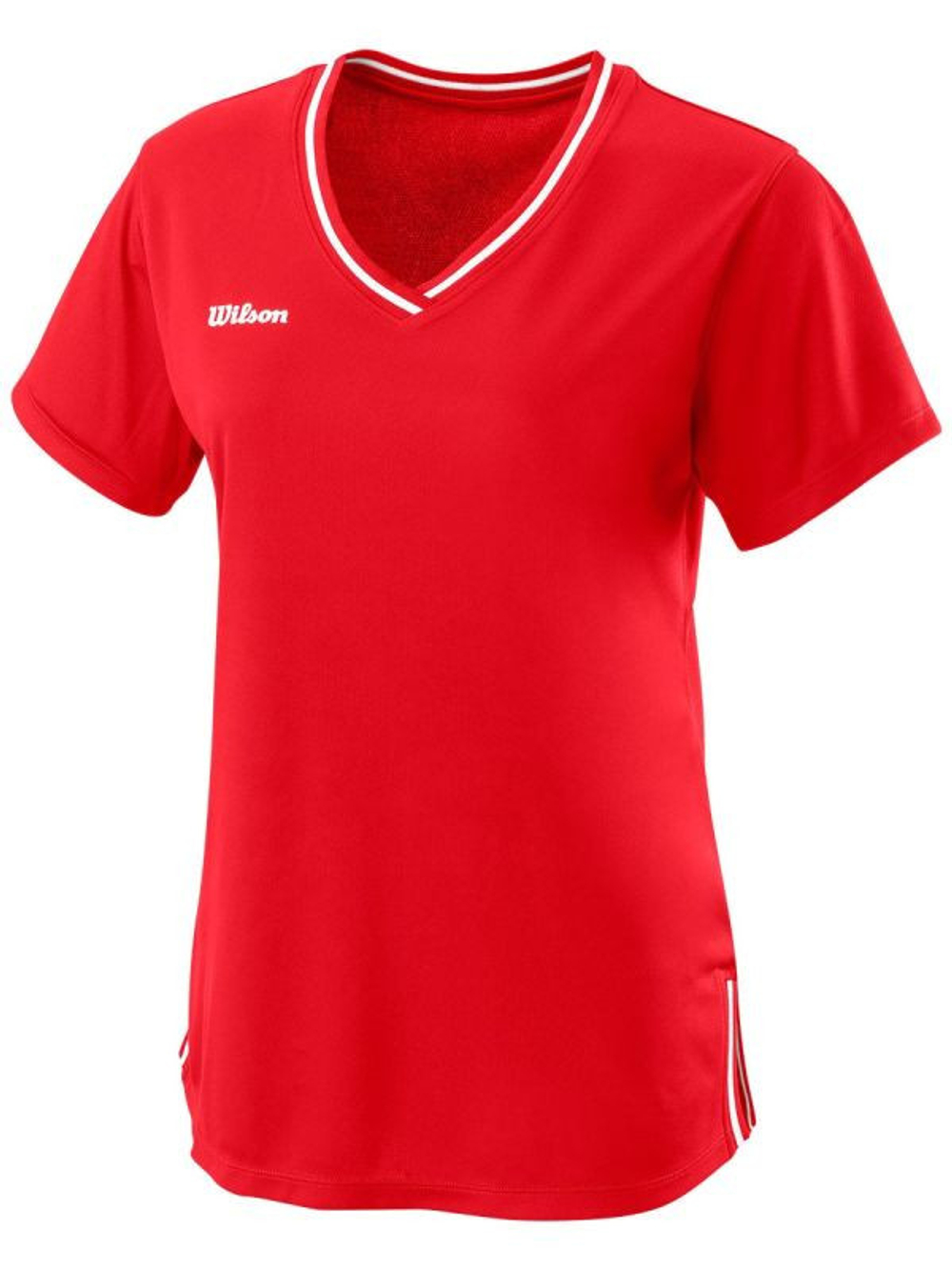 Женская теннисная футболка Wilson Team II V-Neck W - красный