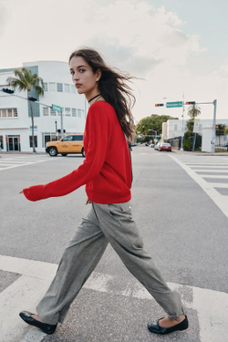 ZARA ШИРОКИЕ БРЮКИ «ГУСИНАЯ ЛАПКА», ЧЕРНЫЙ/ЭКРЮ