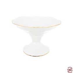 Ваза для фруктов на ножке Bernadotte Белый узор 25 см