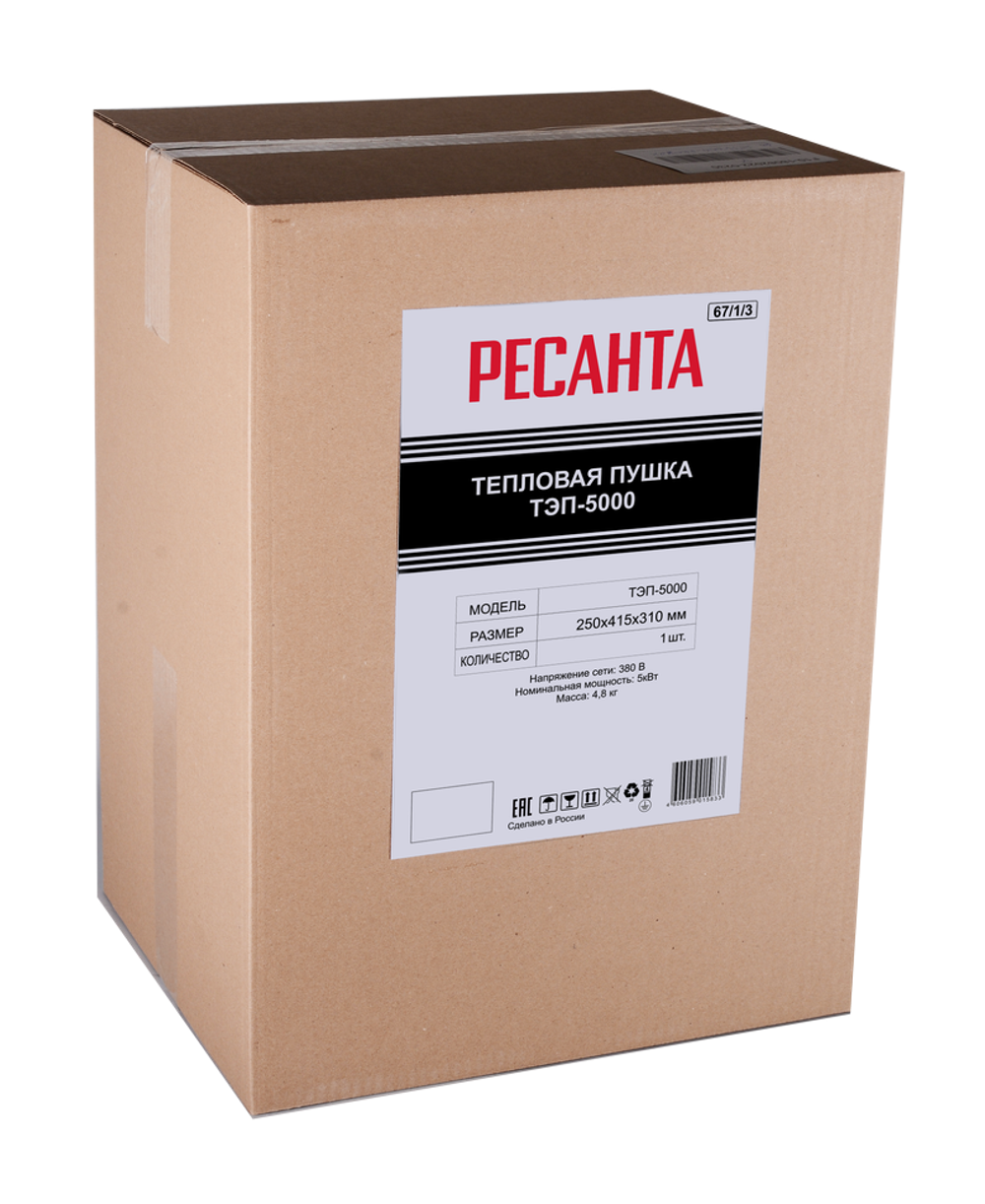 Электрический тепловентилятор РЕСАНТА ТЭП-5000 - [5 кВт / 380В]