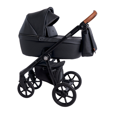 Детская коляска Roan Coss 2 в 1 эко-кожа New 2021 Black Pearl (Черный)
