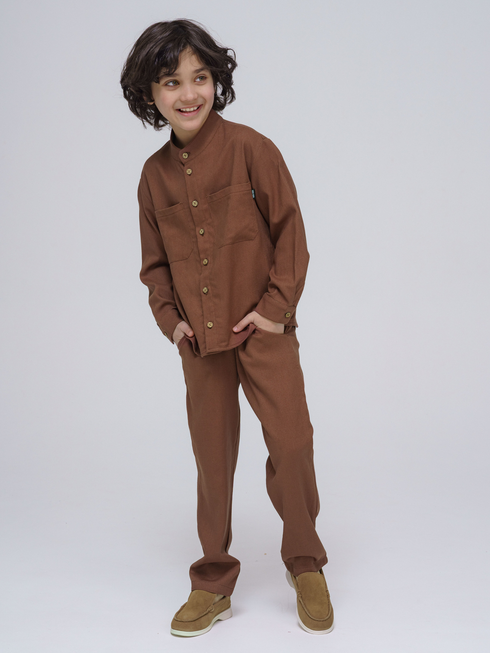 Костюм льнянкой рубашка и брюки