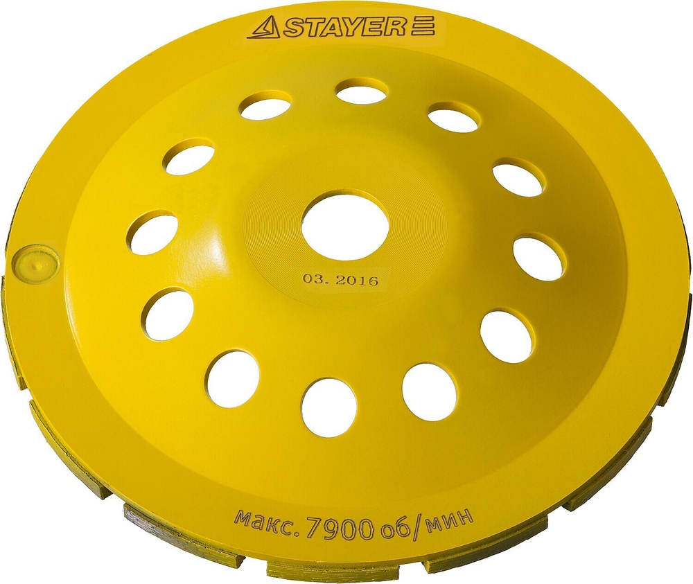 STAYER Double, d 180 мм, двухрядная алмазная шлифовальная чашка (33381-180)