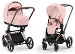 Коляска 3 в 1 Cybex Priam IV Rosegold complete и автокресло Cloud T i-Size Sepia Black Peach Pink