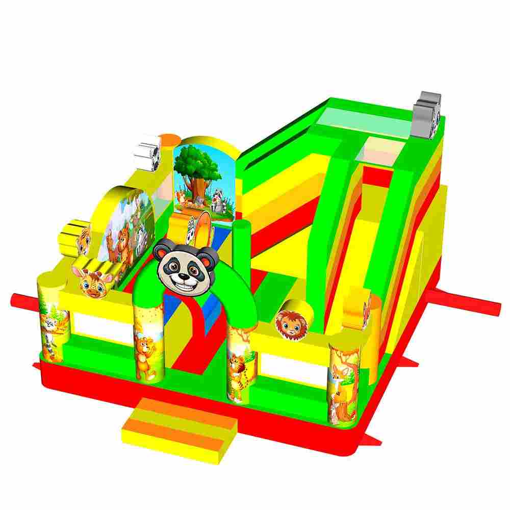Коммерческий надувной батут «Добрые зверята» мульти, 5*5*3.5 м