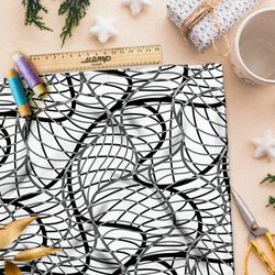 Ткань таффета потёкшая чешуя змеи на белом фоне