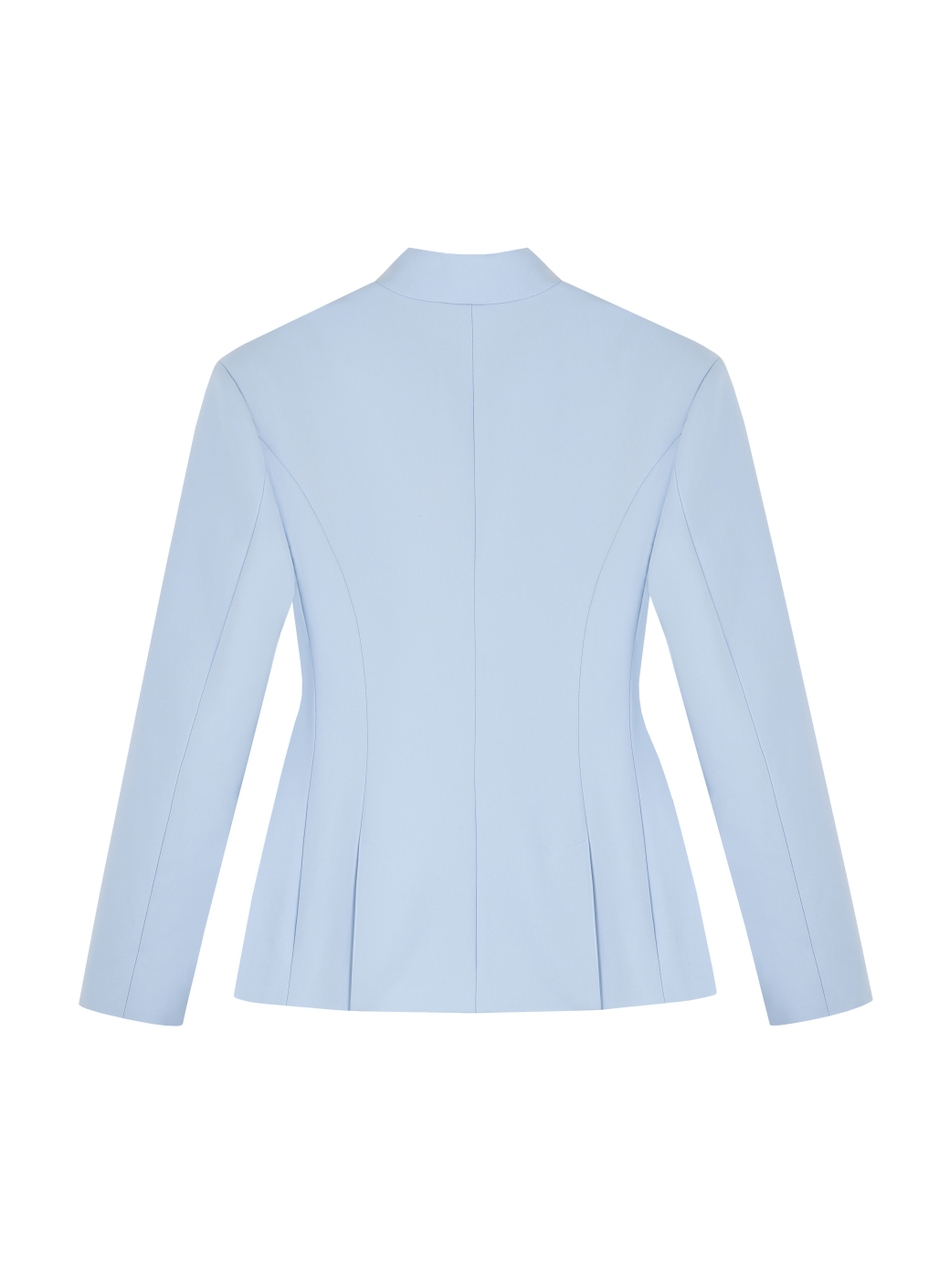 Жакет приталенный голубой