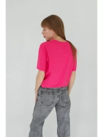Футболка фуксия повседневная базовая оверсайз
